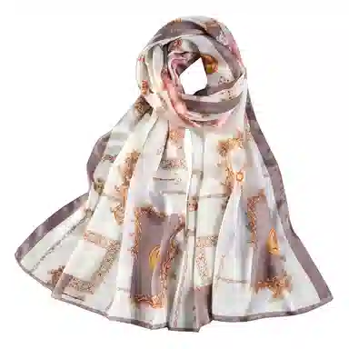 上海故事 青春素绉缎花漾郁金 桑蚕丝 丝巾 女款 礼盒装