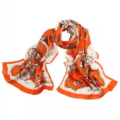 上海故事 青春素绉缎花漾郁金 桑蚕丝 丝巾 女款 礼盒装