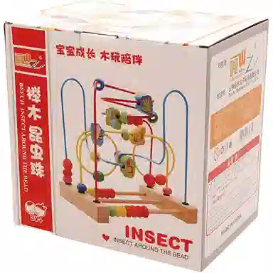 木丸子 大号绕珠串珠木质 早教益智玩具