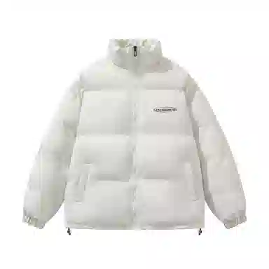 三体 文明系列 宽松保暖百搭纯色简约基础款字母印花防风防水防寒加厚美式复古立领开衫潮牌柔软舒适面包服棉服 男女同款