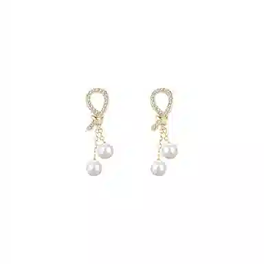 芒果饰品 珍珠轻奢高级感独特耳饰 铜 耳环 女款