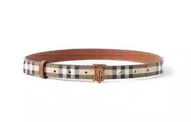 Burberry Check Letter Buckle Belt Brown 2cm