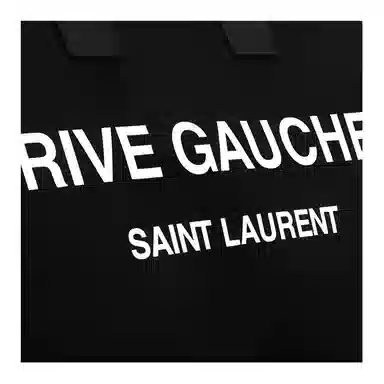 Saint Laurent YSL Logo Cotton Tote Large Black