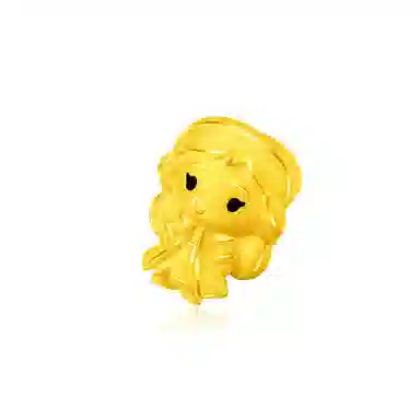 周大福 迪士尼系列冰雪奇缘安娜公主转运珠不含绳 足金 一口价 黄金吊坠 男女同款情侣款