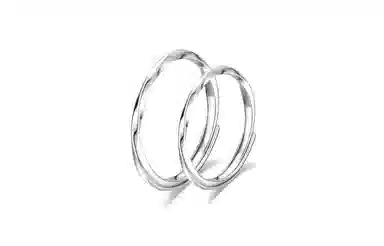 牧言 冷淡风气质简约小众设计高级感 光面立体素圈莫比乌斯对戒可调节指环 合金 水波纹戒指 男女同款情侣款