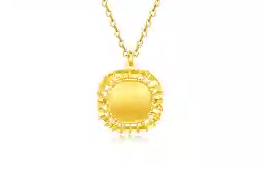 曼卡龙 几何造型简约风格时尚百搭可调节 倒模工艺 足金 按克计价 黄金项链 女款