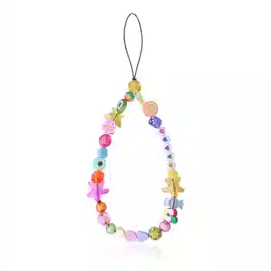 山一丸 珍珠笑脸软陶 水果五角星手机防丢挂绳 亚克力 手机链 男女同款情侣款