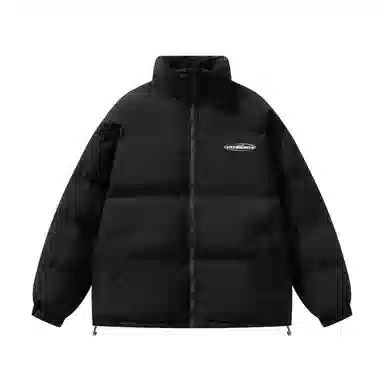 三体 文明系列 宽松保暖百搭纯色简约基础款字母印花防风防水防寒加厚美式复古立领开衫潮牌柔软舒适面包服棉服 男女同款