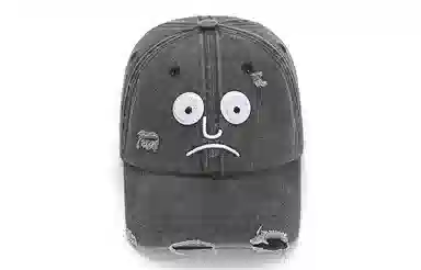 肯默 犹豫表情嘻哈潮流 棉 鸭舌帽 男女同款情侣款