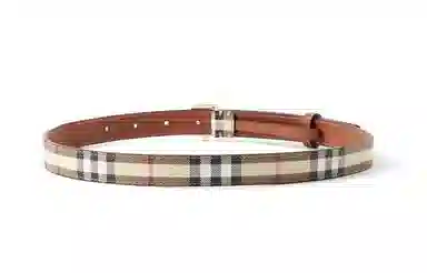 Burberry Check Letter Buckle Belt Brown 2cm