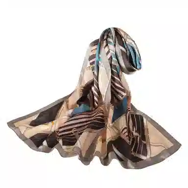 上海故事 青春素绉缎花漾郁金 桑蚕丝 丝巾 女款 礼盒装