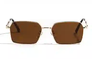 肯默 复古六边形 防紫外线墨镜 全边框遮阳 黄铜 方形 太阳眼镜 男女同款情侣款