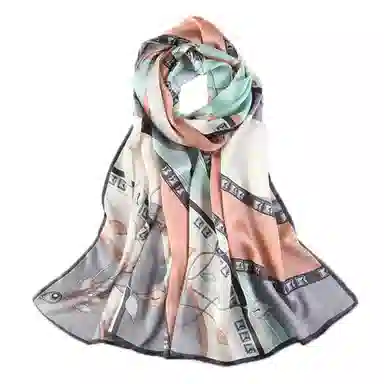 上海故事 青春素绉缎花漾郁金 桑蚕丝 丝巾 女款 礼盒装