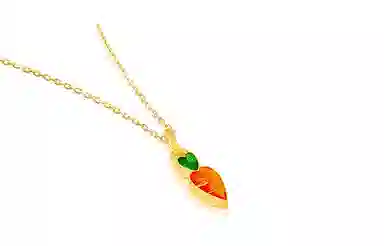 曼卡龙  可爱萝卜 足金 一口价 黄金单吊坠 女款