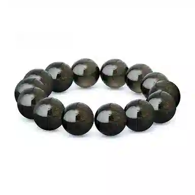 福茹记 六字箴言 新中式转运珠平安纳福复古招财文玩把件佛珠绕指盘玩念珠小众串珠男友生日礼品礼物礼盒可调节首饰 黑曜石 玉石手串 男