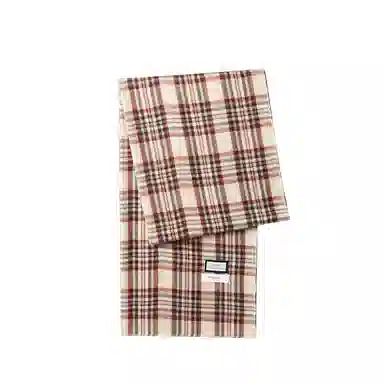 纳兰杜 经典格子保暖   潮流小清新加厚高级感 小众个性 绒线围巾 女款 米色/绿色