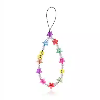 山一丸 珍珠笑脸软陶 水果五角星手机防丢挂绳 亚克力 手机链 男女同款情侣款