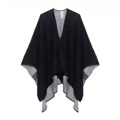 Burberry FW22 Wool Reversible Poncho Jacket Charcoal