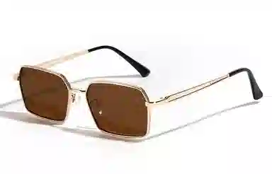 肯默 复古六边形 防紫外线墨镜 全边框遮阳 黄铜 方形 太阳眼镜 男女同款情侣款