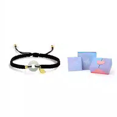 饰伴 转运平安扣国风复古平安扣小众设计手编绳如意手绳 琉璃 手链 男女同款情侣款