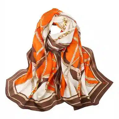 上海故事 青春素绉缎花漾郁金 桑蚕丝 丝巾 女款 礼盒装