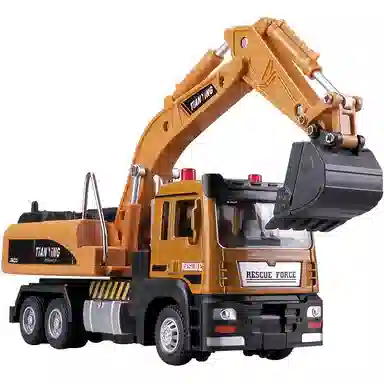 卡威 合金挖掘机玩具车模型 车载挖机工程车 成品模型