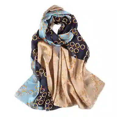 上海故事 青春素绉缎花漾郁金 桑蚕丝 丝巾 女款 礼盒装