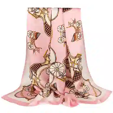 上海故事 青春素绉缎花漾郁金 桑蚕丝 丝巾 女款 礼盒装