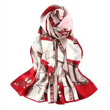 上海故事 青春素绉缎花漾郁金 桑蚕丝 丝巾 女款 礼盒装