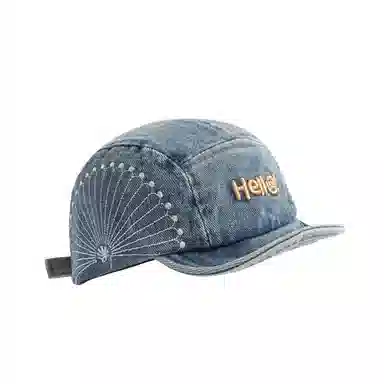 山一丸 韩版软檐高品质花纹刺绣个性水洗复古 牛仔布 棒球帽 儿童