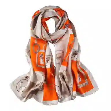 上海故事 青春素绉缎花漾郁金 桑蚕丝 丝巾 女款 礼盒装