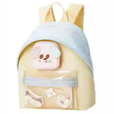 音魅 潮流个性百搭 织物 双肩包 女款 白色/黄色