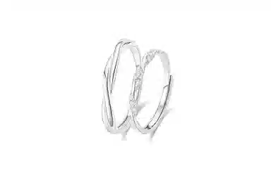 牧言 冷淡风气质简约小众设计高级感 光面素圈蝴蝶结对戒可调节在逃公主指环 合金 莫比乌斯戒指 男女同款情侣款