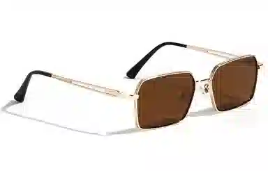 肯默 复古六边形 防紫外线墨镜 全边框遮阳 黄铜 方形 太阳眼镜 男女同款情侣款