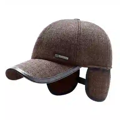 俞兆林 中年人秋冬帽子加长护耳可折叠老人帽男士户外骑行厚实防风防寒贝雷帽可调节棉棒球帽 保暖 鸭舌帽 男款