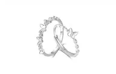 牧言  冷淡风简约小众设计高级感 光面素圈对戒可调节指环 合金 莫比乌斯蝴蝶戒指 男女同款情侣款