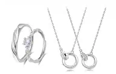 牧言 冷淡风简约小众设计高级感 褶皱素圈水滴交织对戒可调节指环 合金 莫比乌斯戒指 男女同款情侣款