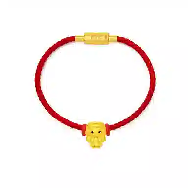 周大福 迪士尼系列冰雪奇缘安娜公主转运珠不含绳 足金 一口价 黄金吊坠 男女同款情侣款