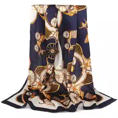 上海故事 青春素绉缎花漾郁金 桑蚕丝 丝巾 女款 礼盒装