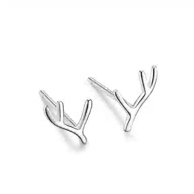 May10th S999 Silver Antler Earrings