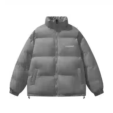 三体 文明系列 宽松保暖百搭纯色简约基础款字母印花防风防水防寒加厚美式复古立领开衫潮牌柔软舒适面包服棉服 男女同款