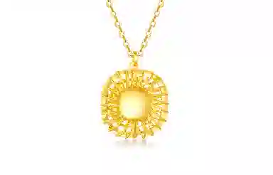 曼卡龙 几何造型简约风格时尚百搭可调节 倒模工艺 足金 按克计价 黄金项链 女款