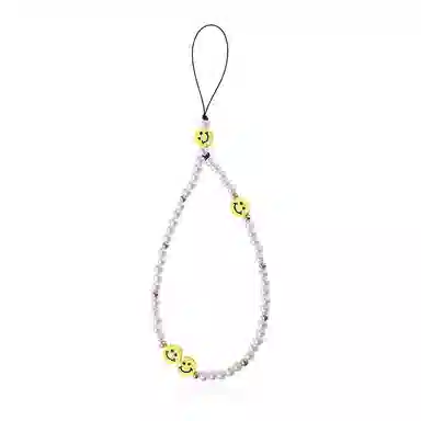 山一丸 珍珠笑脸软陶 水果五角星手机防丢挂绳 亚克力 手机链 男女同款情侣款