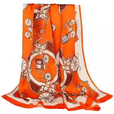 上海故事 青春素绉缎花漾郁金 桑蚕丝 丝巾 女款 礼盒装