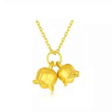 中国黄金 珍·尚银 幸福铃兰项链 小众高级感可调节 时尚简约 足金 按克计价 黄金吊坠 女款 女神 母亲礼物礼盒