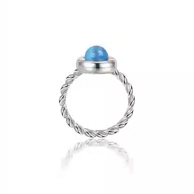 黑鱼岛 甜蜜糖果 多巴胺 蓝色 玻璃铜 戒指 女款 送女生