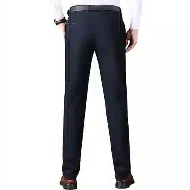 富铤 美式复古简约纯色基础款加绒保暖商务百搭休闲直筒西装裤 男款