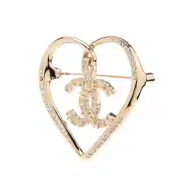 Chanel Brooch Gold Crystal