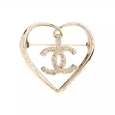 Chanel Brooch Gold Crystal