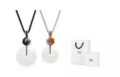 饰伴 国潮曼陀罗结平安扣 国风转运 玉髓 项链 男女同款情侣款 礼盒